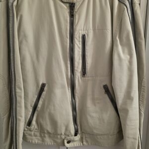 Armani Exchange Light Tan Jacket with Zipper Details